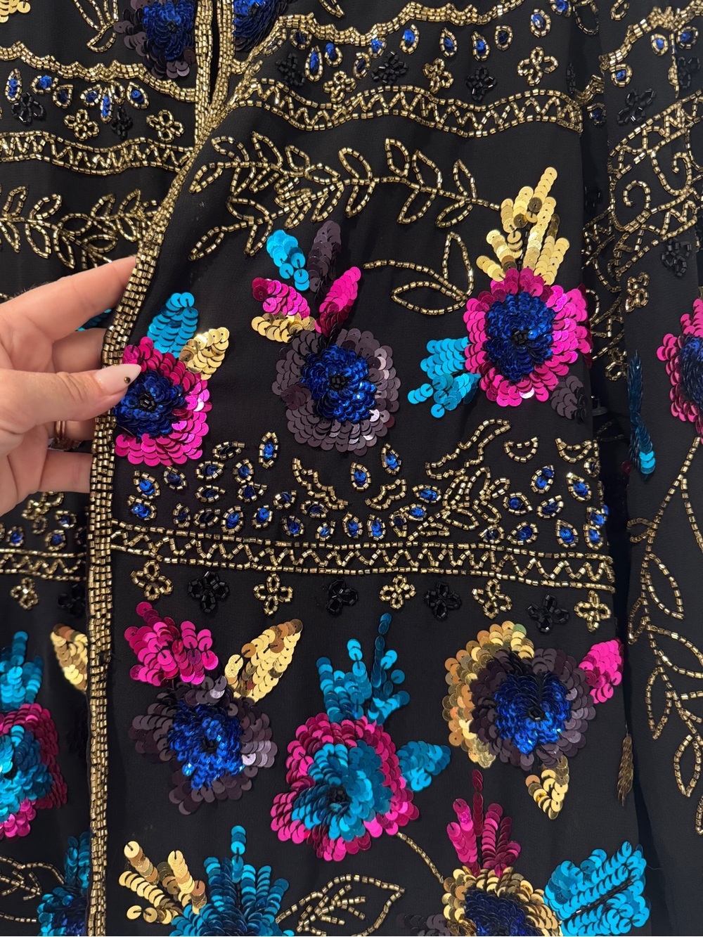 EUC Vintage Draper’s & Damon’s Hand Beaded Sequin Jacket Cardigan L - Picture 5 of 8